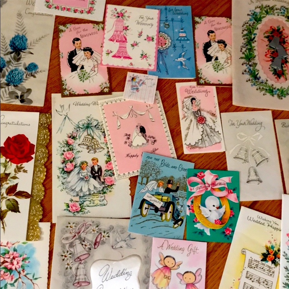 Vintage wedding cards from 50s and 60s